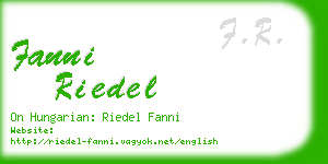 fanni riedel business card